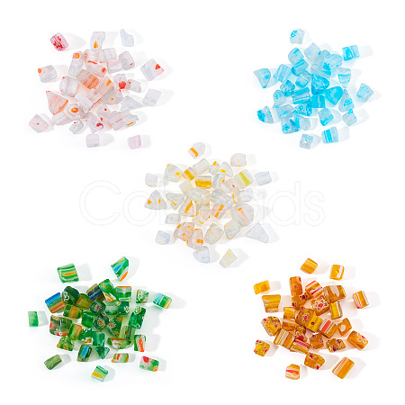 5Bags 5 Colors Glass Chip Beads GLAA-TA0002-40-1