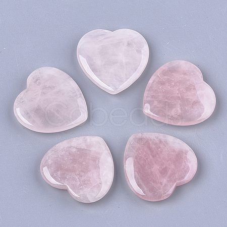 Natural Rose Quartz Heart Love Stone G-T125-06B-1