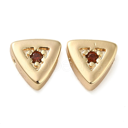 Real 18K Gold Plated Brass Micro Pave Cubic Zirconia Bead KK-H455-08G-02-1