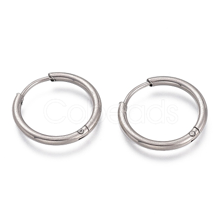 Tarnish Resistant 304 Stainless Steel Needle with 201 Stainless Steel Ring Huggie Hoop Earrings EJEW-L256-02A-P-1