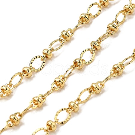 Brass Textured Oval Link Chains CHC-C014-15G-1