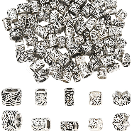 100Pcs 5 Styles Tibetan Style Alloy European Beads FIND-SP0020-72-1