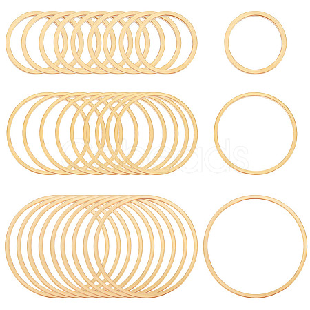 36Pcs 3 Style 201 Stainless Steel Linking Rings STAS-BC0003-60-1