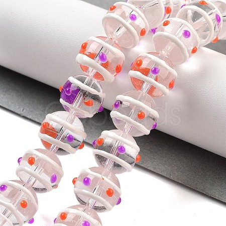 Glass with Enamel Beads Strands GLAA-M047-01B-1