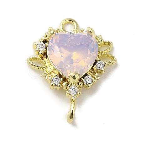 Brass Micro Pave Cubic Zirconia Pendants KK-K371-05G-1