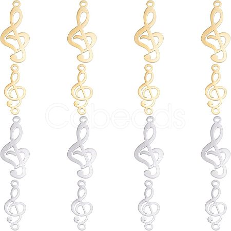 8Pcs 201 Stainless Steel Links & 8Pcs 201 Stainless Steel Pendants STAS-UN0032-38-1