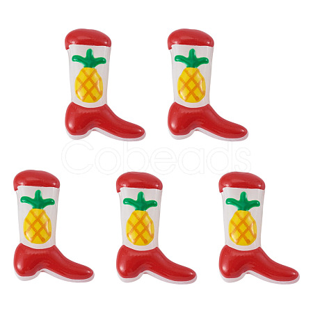 5Pcs Boot Baking Paint Glass Enamel  Beads LAMP-TADJ0001-08I-1