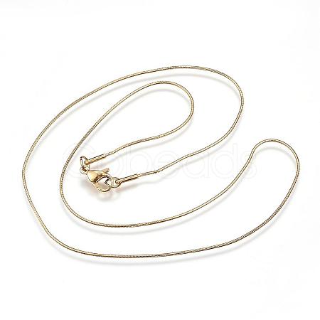 304 Stainless Steel Snake Chain Necklaces NJEW-D285-02G-1