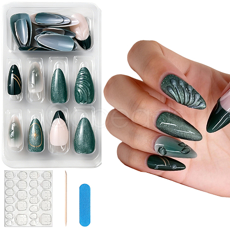 1 Bag ABS Plastic Press On False Nails MRMJ-CP0001-60-1