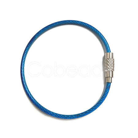 Stainless Steel Cable Wire Keychain AJEW-YWC0004-01F-1