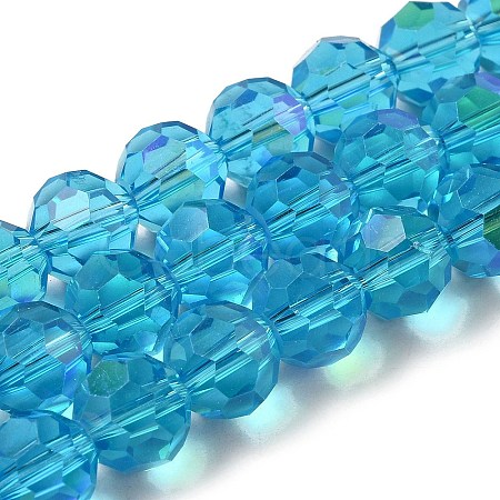 Electroplate Transparent Glass Beads Strands EGLA-A035-T10mm-L08-1