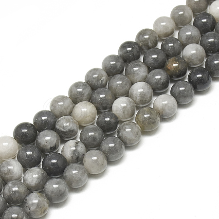 Natural Hawk's Eye Beads Strands G-S300-110-6mm-1