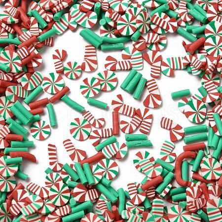 Christmas Theme Handmade Polymer Clay Sprinkles Mix CLAY-F005-03-1