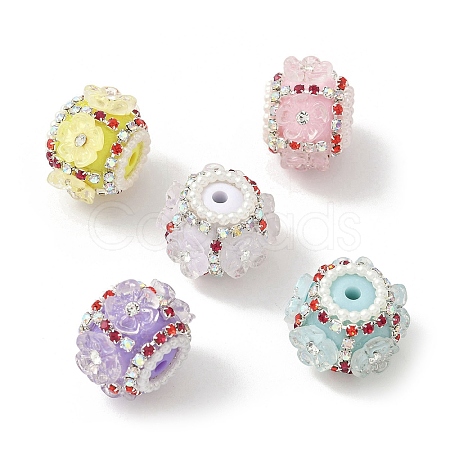 Flower Style Resin Rhinestone Beads CLAY-NH0003-05S-1