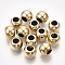 UV Plating ABS Plastic Beads, Round, Golden Plated, 6x4.5mm, Hole: 2.5mm