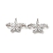 Brass Micro Pave Clear Cubic Zirconia Slide Charms, Flower, Platinum, 7x10x5.5mm, Hole: 1.6mm