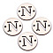 Unfinished Natural Poplar Wood Links Connectors, Laser Cut, Flat Round with Word, Letter.N, 29.5x2.5mm, Hole: 2.5mm