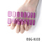 Nail Art Full Cover Nail Stickers, Glitter Powder Stickers, Self-Adhesive, for Nail Tips Decorations, Orchid, 13.6x8x0.9cm, 16pcs/sheet