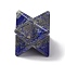 Natural Lapis Lazuli Sculpture Healing Crystal Merkaba Star Ornament, Home Office Desk Decoration, 29.5~30x29~29.5x29~29.5mm