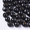 Dyed Natural Wood Beads, Round, Lead Free, Black, 10x9mm, Hole: 3mm, about 3000pcs/1000g