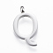 Tarnish Resistant 304 Stainless Steel Pendants, Initial Letter, Letter.Q, Stainless Steel Color, 18x11x2mm, Hole: 2mm