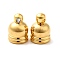 Rack Plating Brass Cord Ends, End Caps, Lead Free & Cadmium Free Free, Long-Lasting Plated, Real 18K Gold Plated, 10.5x7.5x7.5mm, Hole: 1.5mm