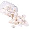 Shell Beads, Undrilled/No Hole Beads, White, 19~34x14~26.5x2~3.5mm, 45~55pcs/box