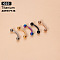 G23 Titanium Eyebrow Round Ball Curved Barbell Eyebrow Rings, Stainless Steel Color, 8mm, Pin: 1.2mm