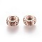 304 Stainless Steel Spacer Beads, Rondelle, Rose Gold, 9.5x4mm, Hole: 3mm