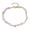 Natural Rose Quartz Anklets, with Alloy Findings, Jewely for Women, 9 inch(22.8cm)