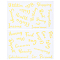 PVC Self Adhesive Decorative Stickers, Waterproof Word Decals for DIY Scrapbooking, Art Craft, Gold, 187~190x120x0.3mm, Stickers: 25~86x18.5~19.5mm, 2 sheets/set