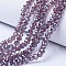 Electroplate Glass Beads Strands, Pearl Luster Plated, Faceted, Rondelle, Old Rose, 2.9~3.3x2mm, Hole: 0.8mm, about 145~150pcs/strand, 34~35cm