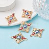 Alloy Enamel Connector Charms with Synthetic Turquoise FIND-YW0003-52-5