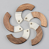 Opaque Resin & Walnut Wood Pendants RESI-S389-007A-C04-1
