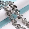 Transparent Electroplate Glass Beads Strands GLAA-C025-01A-2