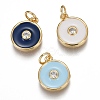 Brass Micro Pave Clear Cubic Zirconia Charms ZIRC-B002-32G-1