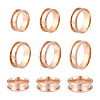 Yilisi 6Pcs 6 Size 201 Stainless Steel Grooved Finger Ring Settings FIND-YS0001-11-10