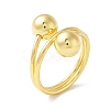 Rack Plating Brass Double Ball Finger Ring RJEW-B037-01G-3
