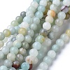 Natural Flower Amazonite Round Bead Strands X-G-D608-6mm-1
