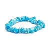 Synthetic Turquoise Chips Beads Stretch Bracelet for Women BJEW-AL00003-12-1