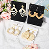 4 Pairs 4 Styles Rattan Dangle Stud Earrings EJEW-SP0001-16B-3