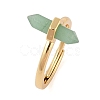 Double Pointed Hexagonal Prism Natural Mixed Stone Adjustable Rings for Women RJEW-G327-01G-2