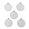 Tibetan Style Flat Round Alloy Big Pendant Cabochon Settings X-TIBEP-Q049-09AS-RS-1