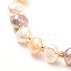 Natural Pearl Beads Adjustable Slider Bracelet for Girl Women Gift X-BJEW-JB06820-02-4