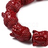 Dyed Synthetical Coral Buddha Head Beads Strands CORA-L008-01-3