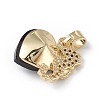 Real 18K Gold Plated Rack Plating Brass Micro Pave Cubic Zirconia Pendants KK-C015-02G-09-3
