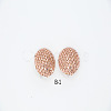 Alloy Rhinestone Half Round Stud Earrings FS-WGCEA49-03-1