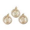 Brass Micro Pave Cubic Zirconia Pendants KK-E003-05G-2