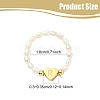 Natural Freshwater Pearl & 304 Stainless Steel Bead Finger Rings RJEW-FS00001-18-3