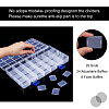 3Pcs Rectangle Polypropylene(PP) Bead Storage Containers CON-PH0002-47-3